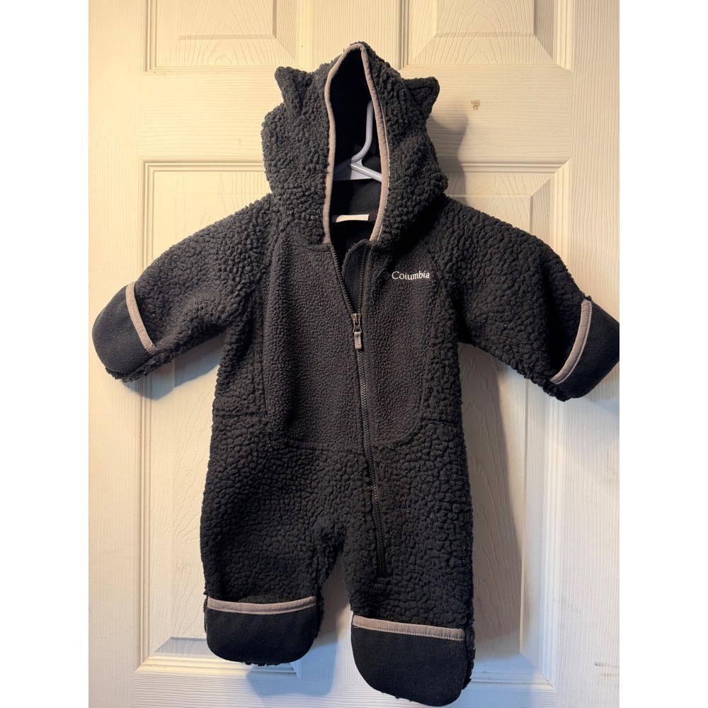 Columbia Foxy Baby Sherpa Bunting Fleece One Piece Romper Black 0-3 Months